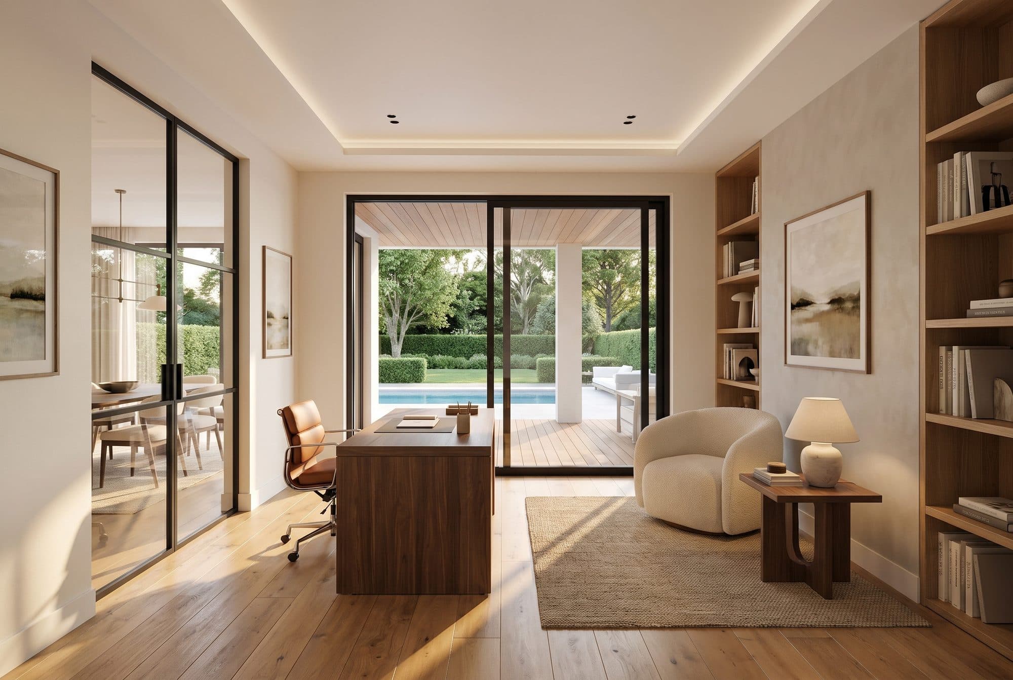 The study, looking over the pool